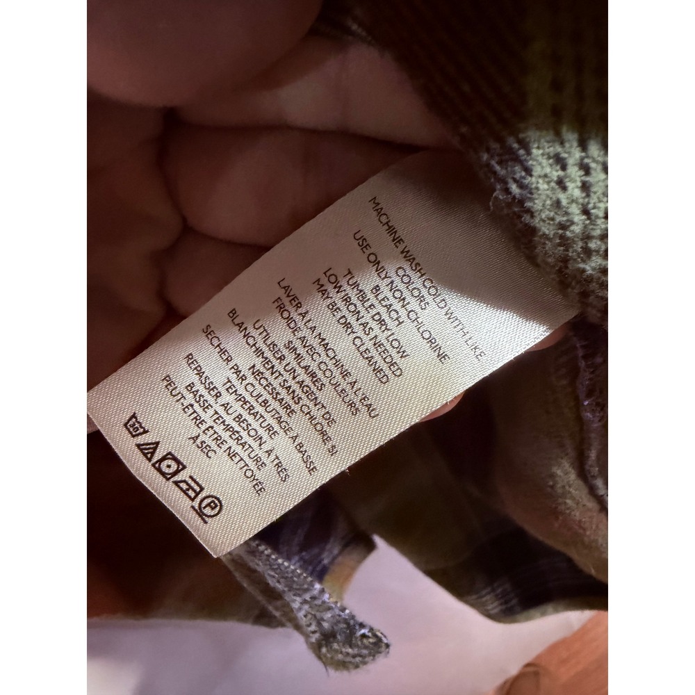 Free People We The Free Plaid Flannel Shirt Green Orange Oversized Shacket Small - Picture 5 of 7